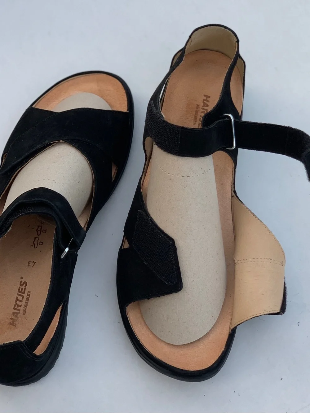 Women's Black Velcro Comfort Sandals